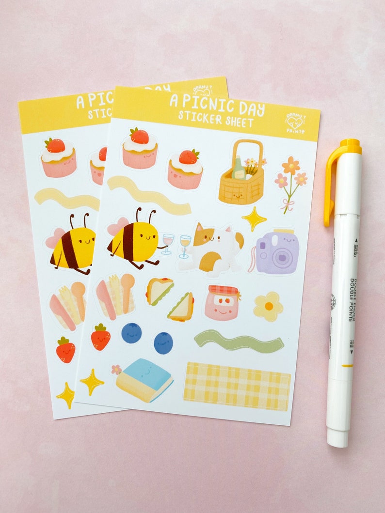 A Picnic Day Sticker Sheet Cute Journal Stickers image 1