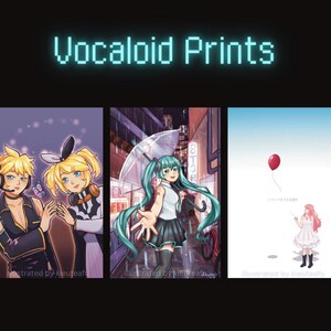 Impression de carte postale Vocaloid Hatsune Miku Len Rin Kagamine Megurine Luka 4 x 6" | Impressions d'anime