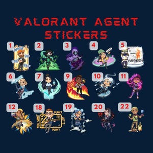 Mittels Valorant Stickers | Durchsichtige Vinyl-Aufkleber | Videospiel-Sticker