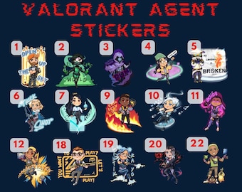 Agents of Valorant Stickers | Clear Vinyl Stickers | Video Game Stickers