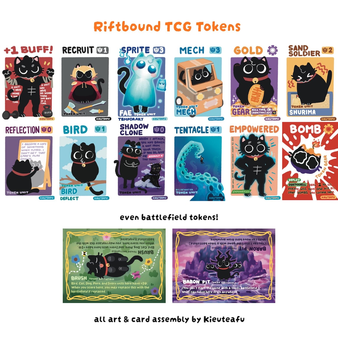 Riftbound トレーディングカード 8枚セット Riftbound TCG Holographic Trading Card Tokens - Etsy