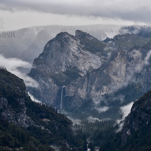 Yosemite Valley Shrouded in Fog-Yosemite National Park-California-National Park Landscape-Moody-Foggy-Waterfall-National Park Photography