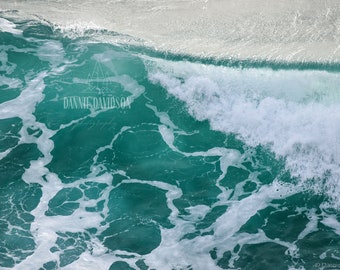 Ocean Wave Photograph I-Instant Download-Turquoise Aqua Wave-Printable Ocean Art-Seascape Photography-Nautical Poster-Ocean Photo Print-Blue