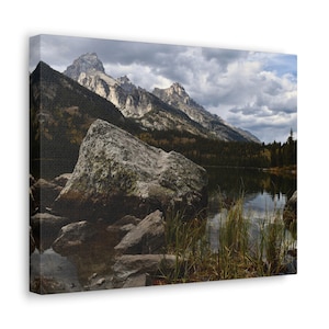 Grand Teton Nationalpark Berge Leinwand Gallery Wraps, Wyoming Wandkunst, Natur-Fotografie Matt Print, Taggart Lake und Tetons Decor