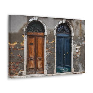 Vintage Türen Venedig, Italien, Reise Fotografie, Leinwanddruck, matt Horizontales Poster, Doppeltüren Kunstdruck, Wandkunst Dekor, Matt Bild 7