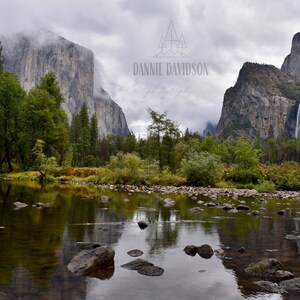 Valley View of Yosemite Valley-Merced River-Yosemite National Park-California-National Park Landscape-Foggy-Waterfall-National Park Photo