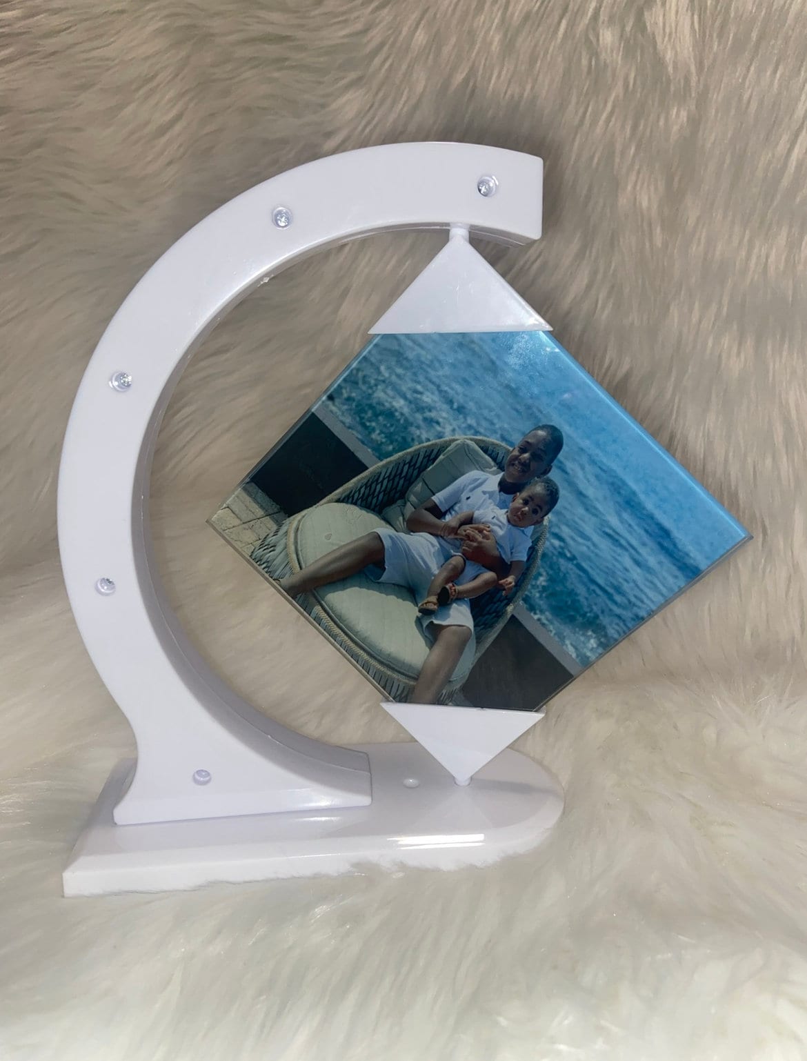 Personalized Photo Frame, Spinning Photo Frame, Rotating Glass Frame ...