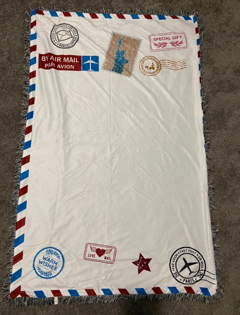 Personalized Photo Throw Picture Blanket Postcard Blanket Etsy