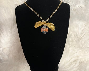 Collana di girasole, Collana commemorativa, Medaglione fotografico personalizzato, Regalo ricordo, Collana Rip, Regalo girasole, Regalo per la mamma, Amicizia