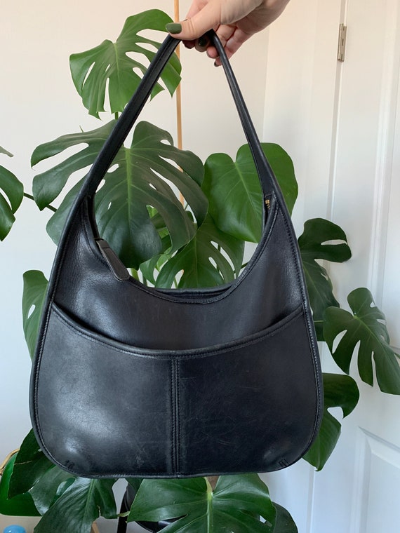 Vintage Coach Ergo Black Leather Hobo Bag #9033