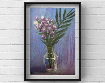 Spring flowers in the vase - 40x30 pastell