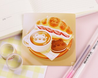 Cafe Date  | Art Print - Cute Art Print - Aesthetic Art Print - Kawaii Food Art Print - Illustration Art Print - Coffee Date Print