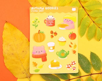 Autumn Goodies | Matte Sticker Sheet -  Cute Stationary - Kawaii Sticker Sheet -  Cute Bujo Stickers - Planner Stickers - Cozy Stickers