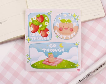 Grow Through What You Go Through | Cute Art Print - Aesthetic Art Print - Kawaii Art Print - Illustration Art Print - Positive Affirmation