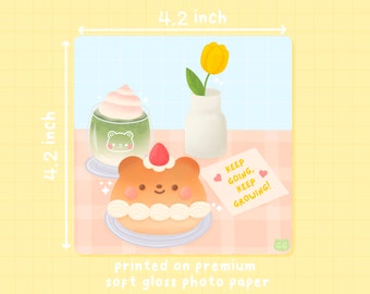 Spring Picnic | Art Print - Cute Art Print - Aesthetic Art Print - Kawaii Dessert Art Print - Illustration Art Print