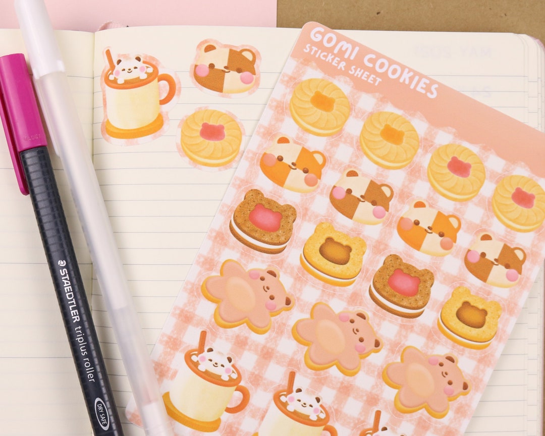 Gomi Cookies Matte Sticker Sheet Cute Stationary Kawaii Etsy
