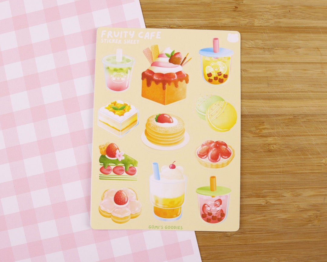 Fruity Cafe | Matte Sticker Sheet - Cute Stationary - Kawaii Sticker ...