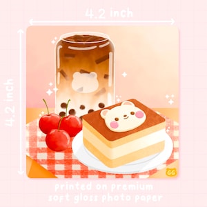 Gomis Kaffeetorte | Art Print - Süßer Art Print - Ästhetischer Art Print - Kawaii Dessert Art Print - Illustration Art Print