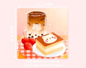 Gomi's Coffee Cake | Art Print - Cute Art Print - Aesthetic Art Print - Kawaii Dessert Art Print - Illustration Art Print
