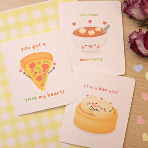 Cartes de vœux Cute Food Pun - Cartes Kawaii - Cartes mignonnes - Saint-Valentin - Carte anniversaire - Punny Foodie Card - Couples
