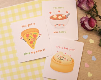 Cute Food Pun Greeting Cards -  Kawaii Cards - Cute Cards - Valentine's Day - Anniversary Card - Punny Foodie Card - Couples