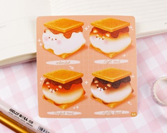 Shiba S'mores | Art Print - Cute Art Print - Aesthetic Art Print - Kawaii Food Art Print - Illustration Art Print - Dessert Art