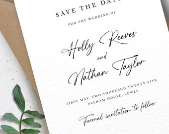 Elegant wedding Save the Dates, Holly Collection