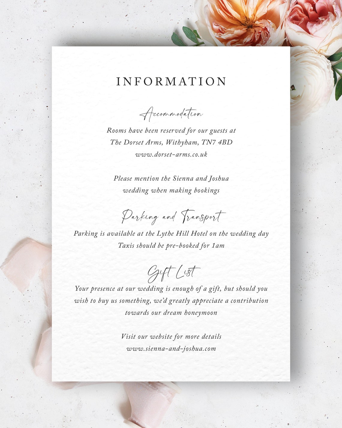 Wedding Invitation Set Invitation Simple Wedding Invitation Etsy UK
