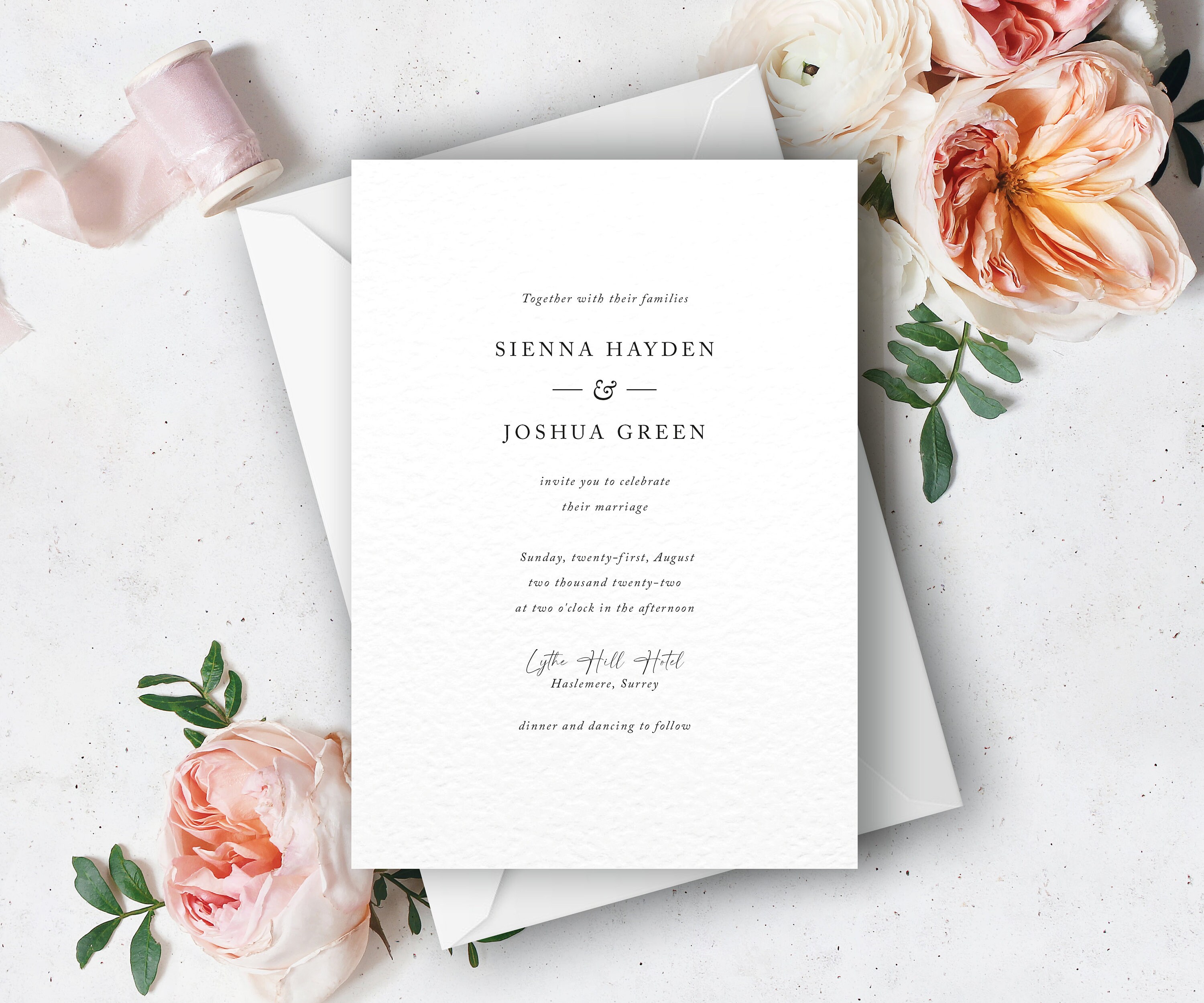 Wedding Invitation Set Invitation Simple Wedding Invitation Etsy UK