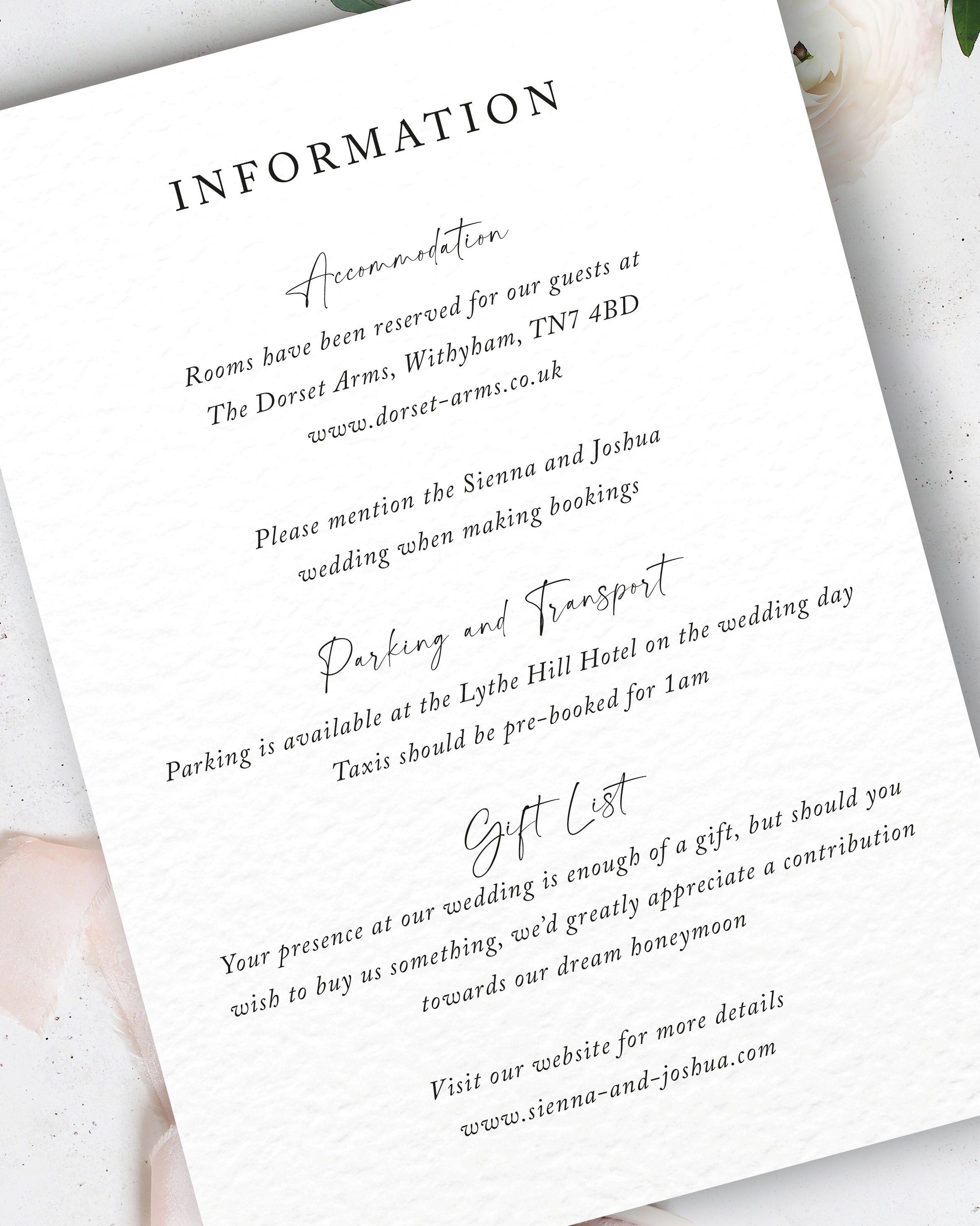 Wedding Invitation Set Invitation Simple Wedding Invitation Etsy UK