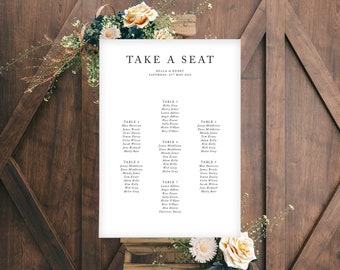 Elegant Wedding Table Plan, Wedding Seating Plan, Bella