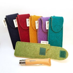 Étuis à couteaux de poche colorés pour les Opinel 6 & 7 ainsi que le couteau pour enfants en feutre de laine