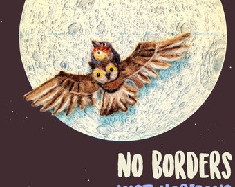 Postcard - No Borders - Just Horizons (all profits will be donated to sea rescue: Seawatchcrew)