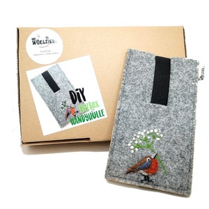 Pudełko filcowe DIY na ręcznie robione etui na telefon