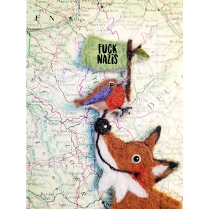 Cartolina - Animali di lana contro i nazisti (tutto il ricavato sarà devoluto al salvataggio in mare)