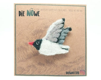 Die Nöwe Möwen Brosche aus Wollfilz zur Unterstützung beim "nein" sagen