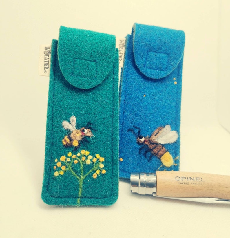 Kinder Taschenmesser Etui aus Wollfilz mit Wunschtier Bild 5