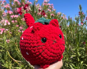 Strawberry loaf cat, crochet cat, cat plushies