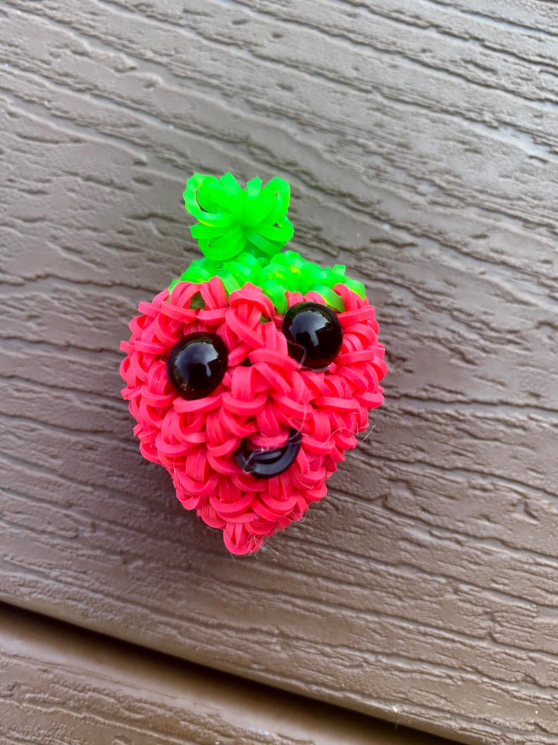 Rainbow Loom 3D Loomigurumi Smiling Strawberry Cute Etsy
