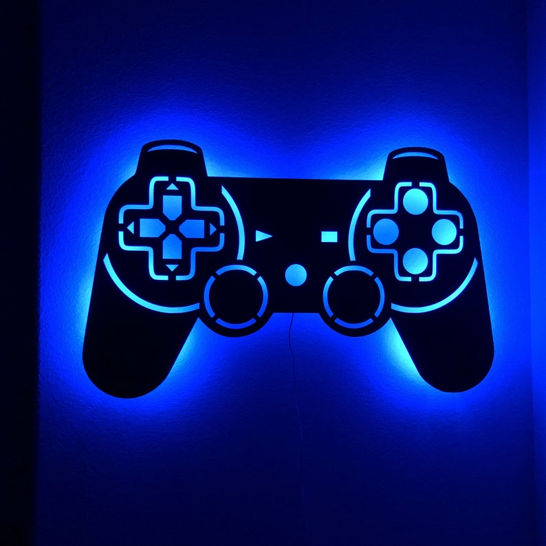 Large RGB LED Game Controller Sign with Sound Sync and Remote Etsy