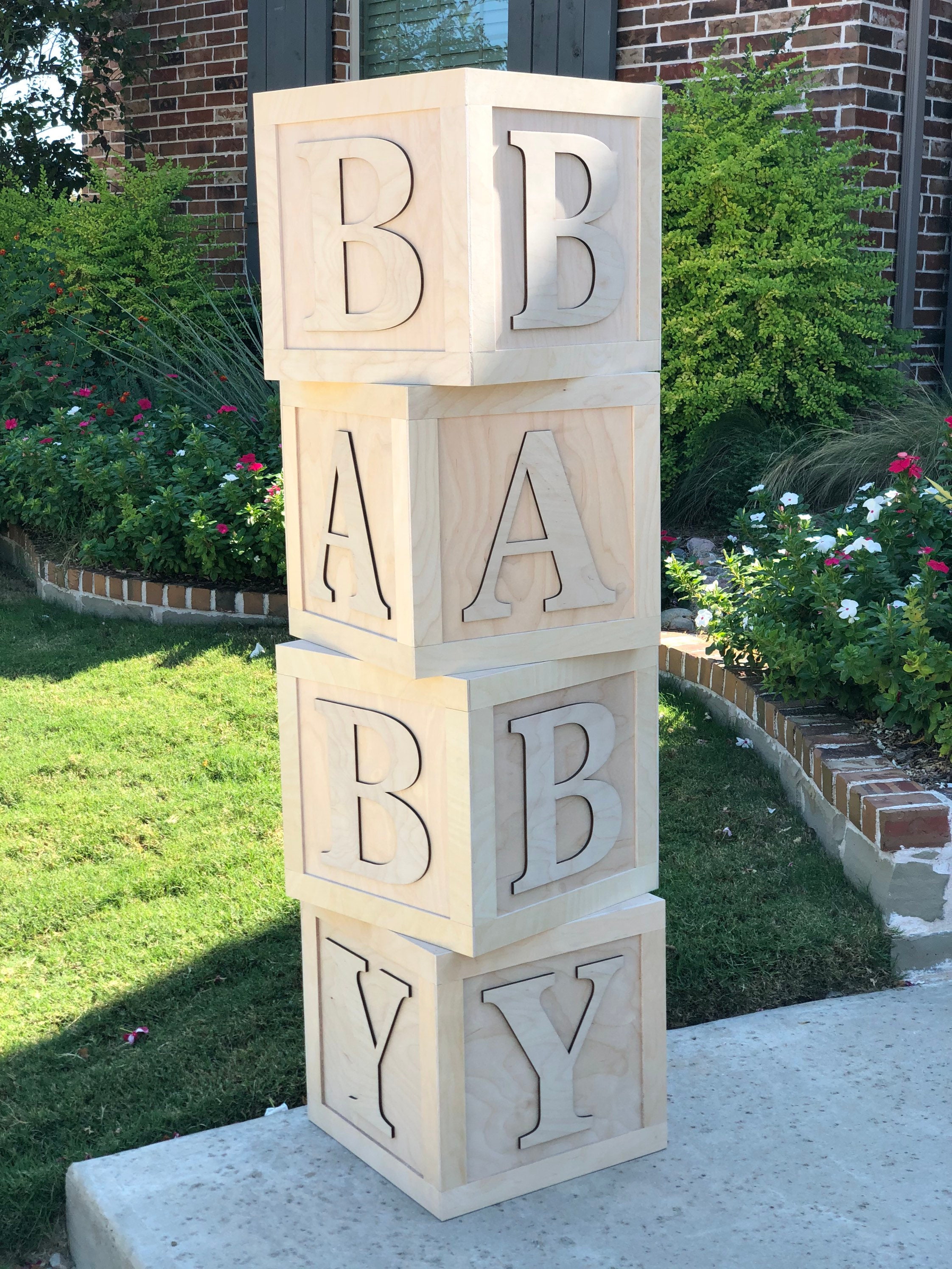 12 Inch Large Baby Shower Block Letters Large Wooden Alphabet