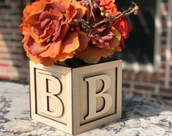 6 Inch Baby Block Letters | 1 Block | Large Wooden Alphabet Blocks | Large Wooden Blocks | Small Blocks | Center Piece | Small Baby Blocks