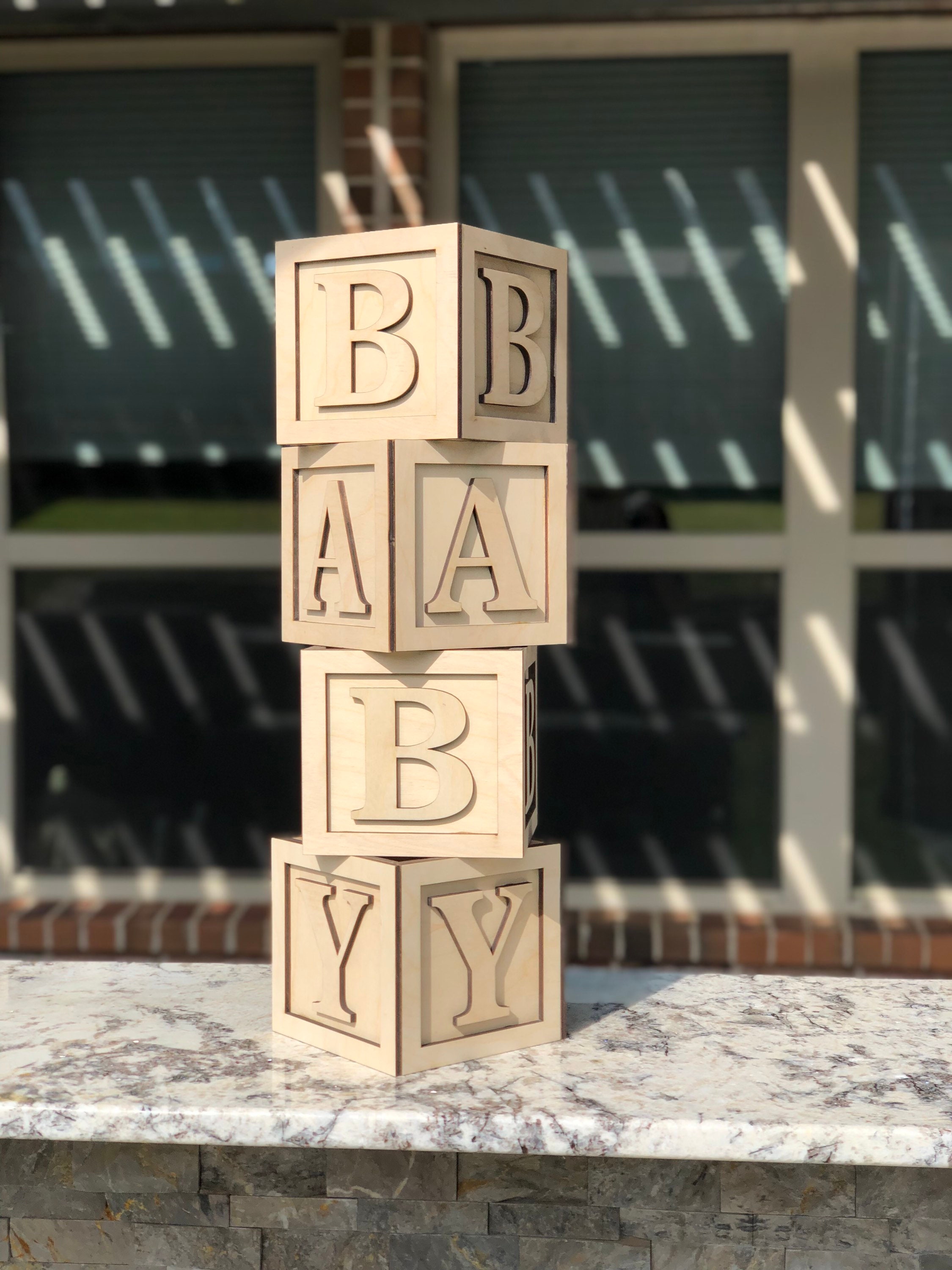 6 Inch Baby Block Letters 1 Block Large Wooden Alphabet Etsy UK