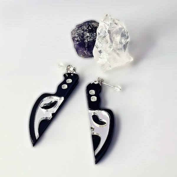 Boucles d'oreilles Gothiques, Scream, Bijoux Fantaisie, Halloween, Accessoire, Film, Horreur, Cadeau, Gothique