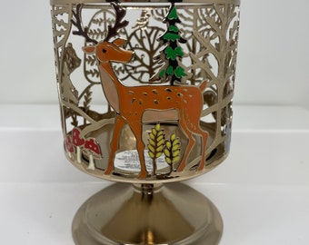BATH BODY WORKS FOREST FRIENDS 3 THREE WICK CANDLE HOLDER  PEDESTAL NEW X1 