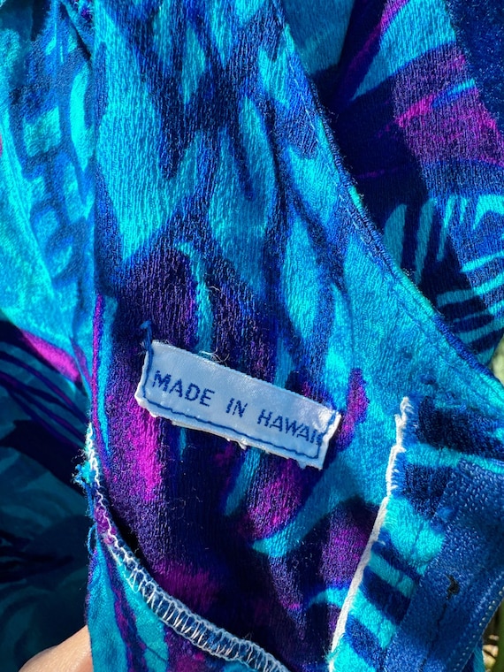 Vintage 1960s Hawaiian Maxi Dress | Blue Floral T… - image 9