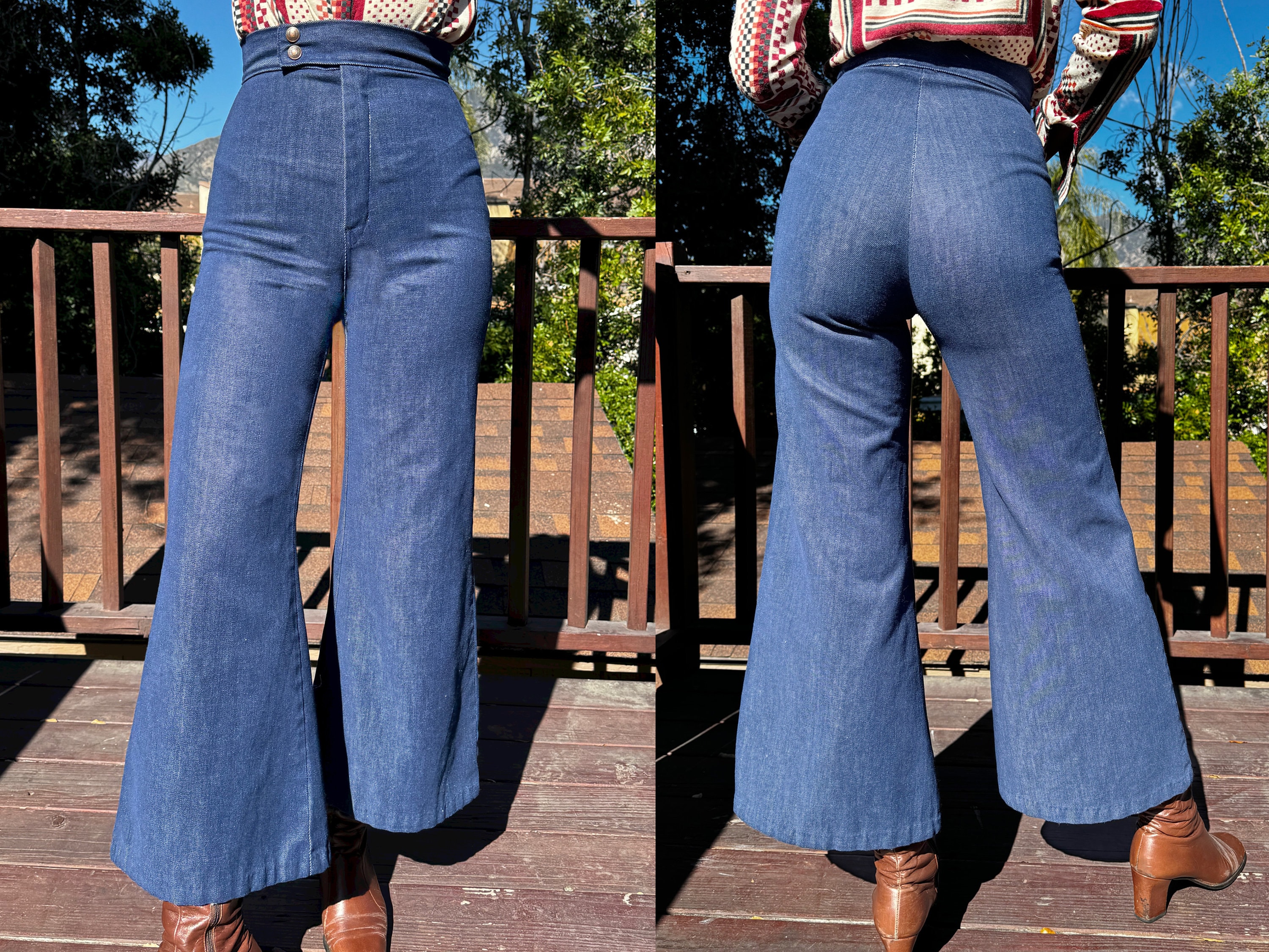 1970s outer vimits Bell bottom zip-