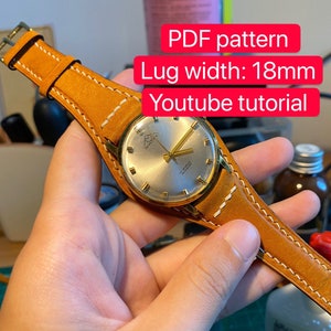 PDF pattern leather watch full bund strap (Lug Width: 18mm)