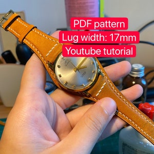 PDF pattern leather watch full bund strap (Lug Width: 17mm)