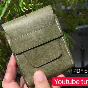 Portasigarette/borsa in pelle con modello PDF - fai da te in pelle - modello in pelle - tutorial su Youtube